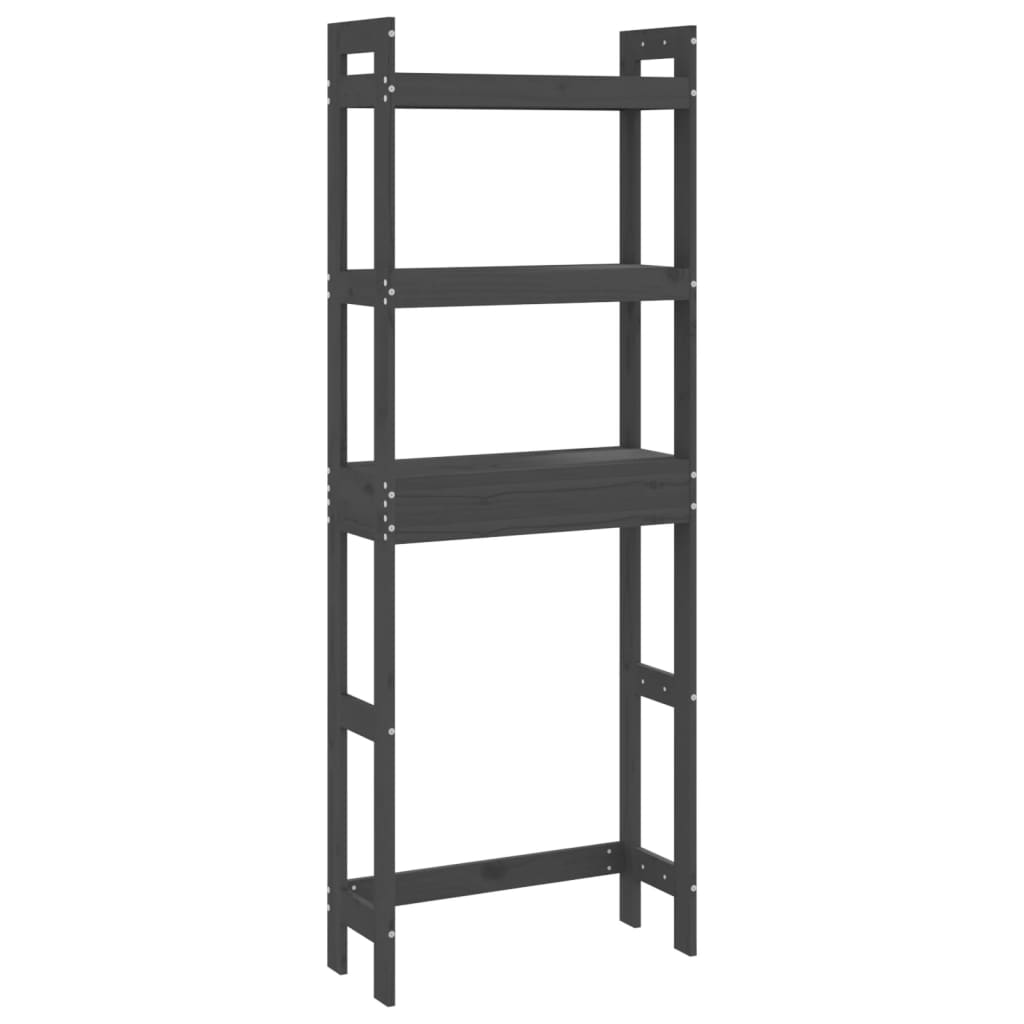 Vidaxx Toilettenständer 63x26x171 cm massives Kiefernholz grau