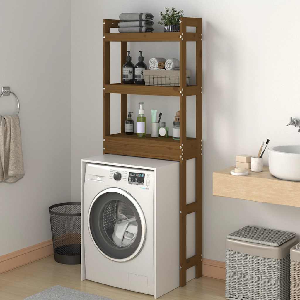 Vidaxx Toilettenständer 63x26x171 cm massives Kiefernholz honigbraun