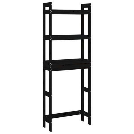 Vidaxx Toilettenständer 63x26x171 cm massives Kiefernholz schwarz