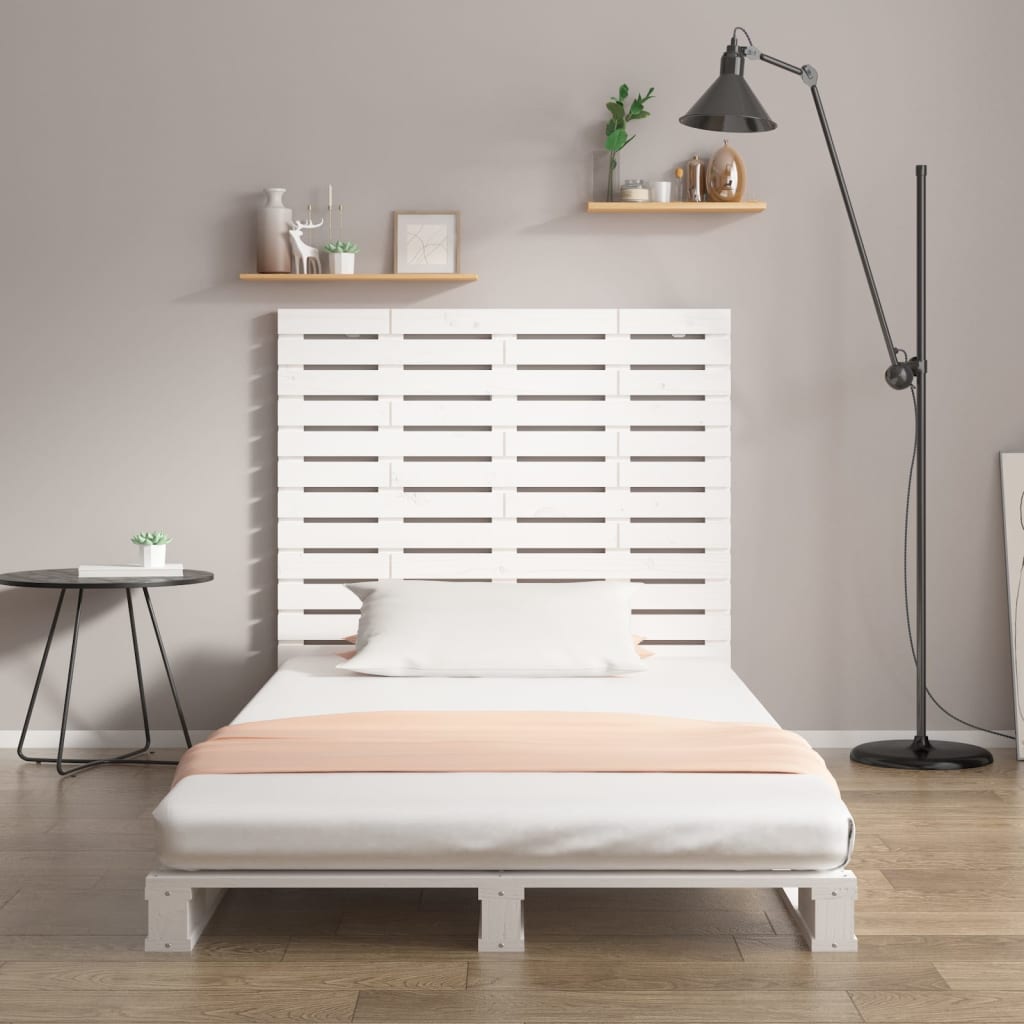 Vidaxl hoofdbord wandmontage 106x3x91,5 cm massief grenenhout wit