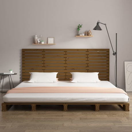 Vidaxl hoofdbord wandmontage 206x3x91,5 cm grenenhout honingbruin