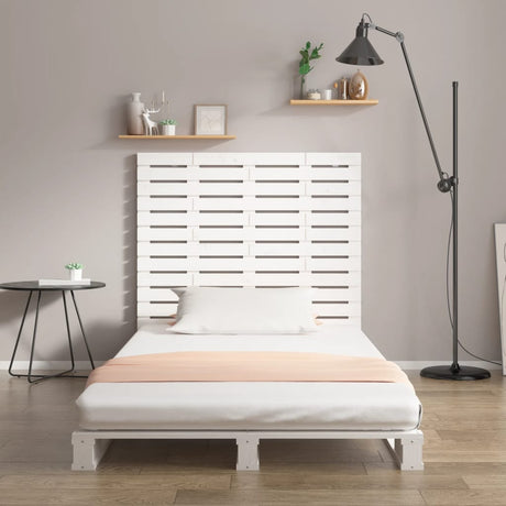 Vidaxl hoofdbord wandmontage 126x3x91,5 cm massief grenenhout wit