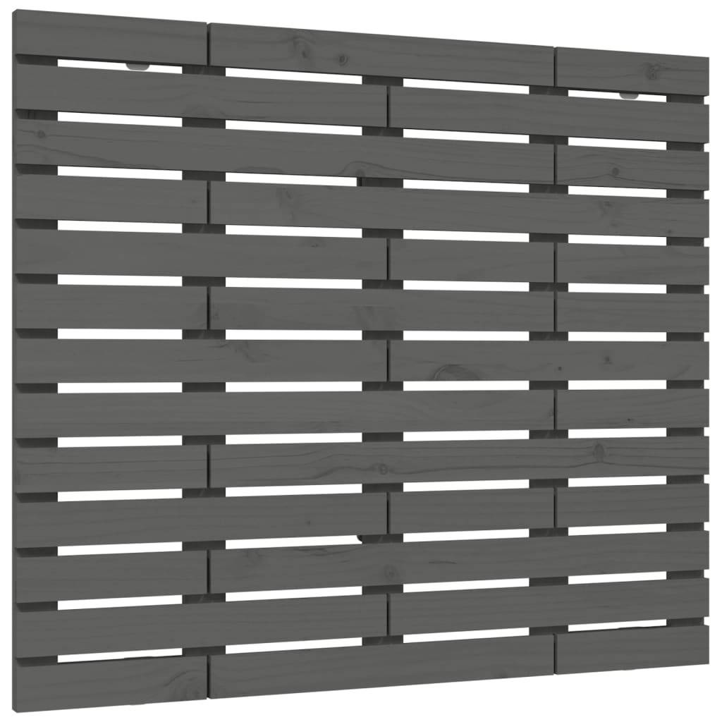 Vidaxl hoofdbord wandmontage 81x3x91,5 cm massief grenenhout grijs