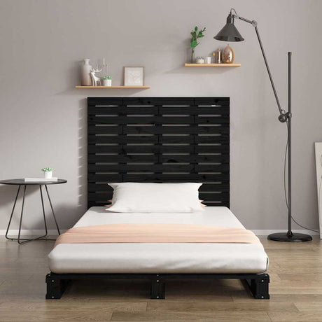 Vidaxl hoofdbord wandmontage 81x3x91,5 cm massief grenenhout zwart