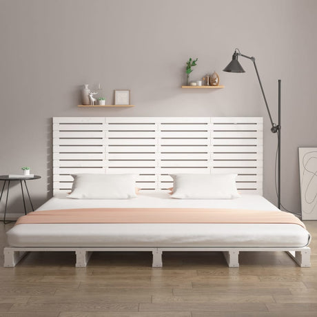 Vidaxl hoofdbord wandmontage 166x3x91,5 cm massief grenenhout wit