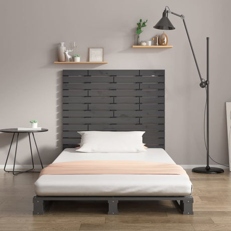 Vidaxl hoofdbord wandmontage 141x3x91,5 cm massief grenenhout grijs
