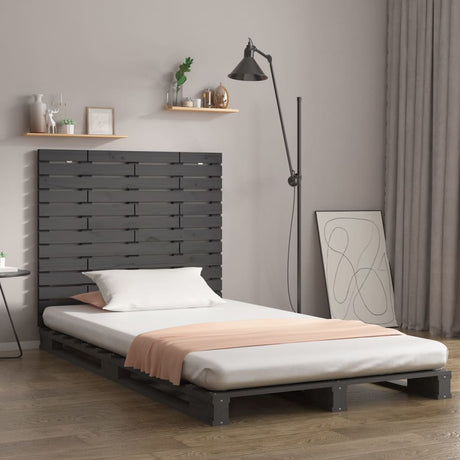 Vidaxl hoofdbord wandmontage 141x3x91,5 cm massief grenenhout grijs