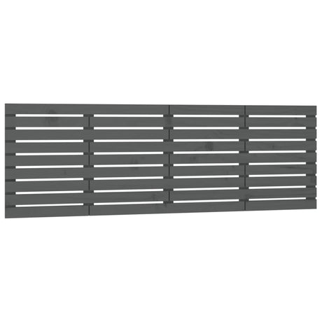 Vidaxl hoofdbord wandmontage 206x3x63 cm massief grenenhout grijs