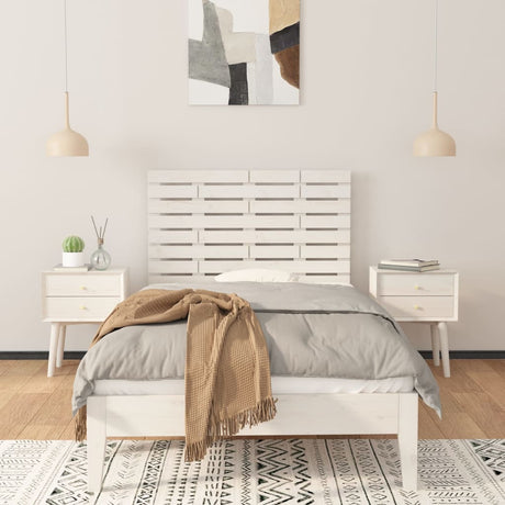 Vidaxl hoofdbord wandmontage 96x3x63 cm massief grenenhout wit