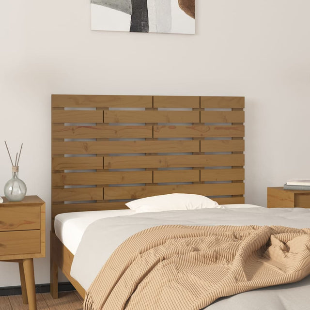 Vidaxl hoofdbord wandmontage 96x3x63 cm massief grenenhout honingbruin