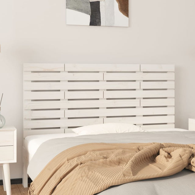 Vidaxl hoofdbord wandmontage 126x3x63 cm massief grenenhout wit
