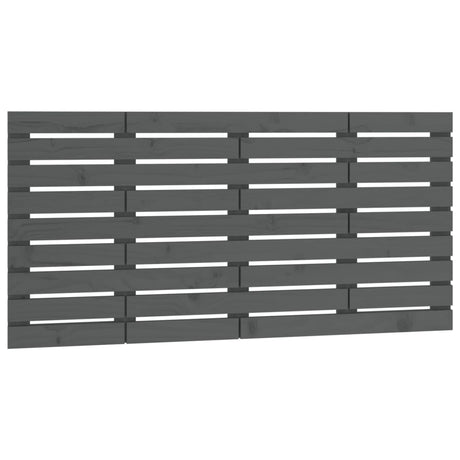 Vidaxl hoofdbord wandmontage 126x3x63 cm massief grenenhout grijs