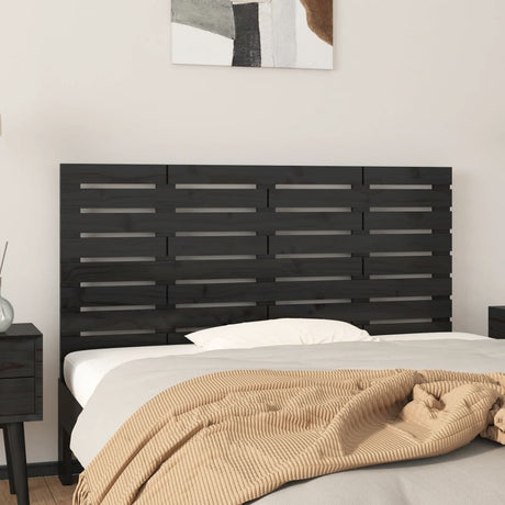Vidaxl hoofdbord wandmontage 146x3x63 cm massief grenenhout zwart