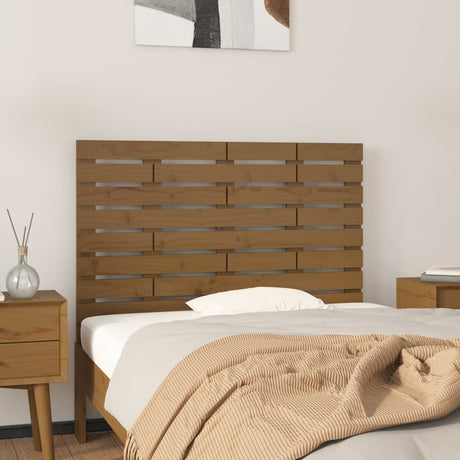 Vidaxl hoofdbord wandmontage 81x3x63 cm massief grenenhout honingbruin
