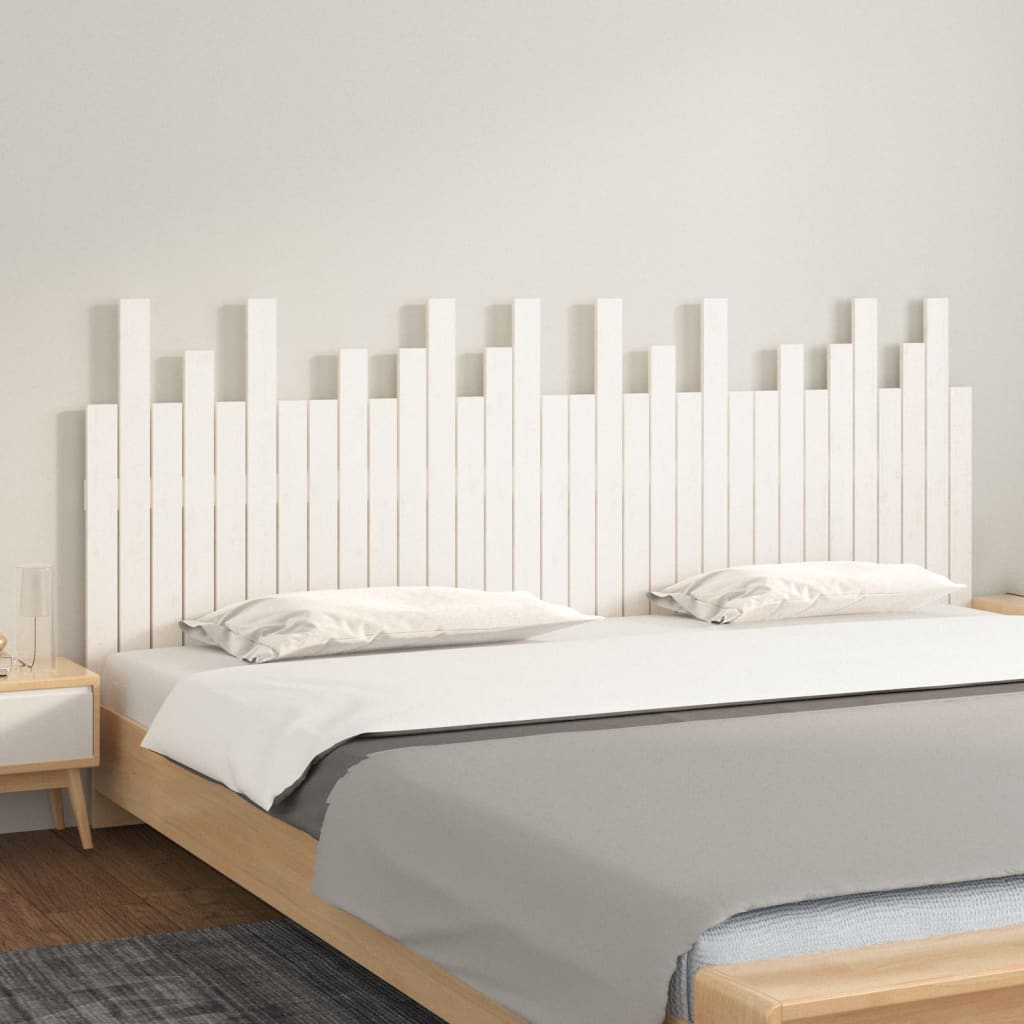 Vidaxl hoofdbord wandmontage 204x3x80 cm massief grenenhout wit