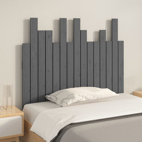 Vidaxl hoofdbord wandmontage 95,5x3x80 cm massief grenenhout grijs