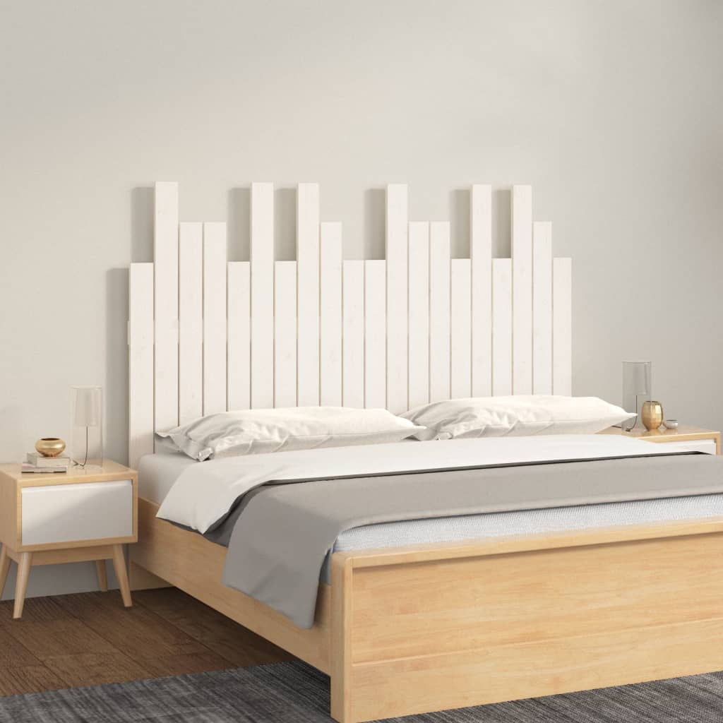 Vidaxl hoofdbord wandmontage 127,5x3x80 cm massief grenenhout wit