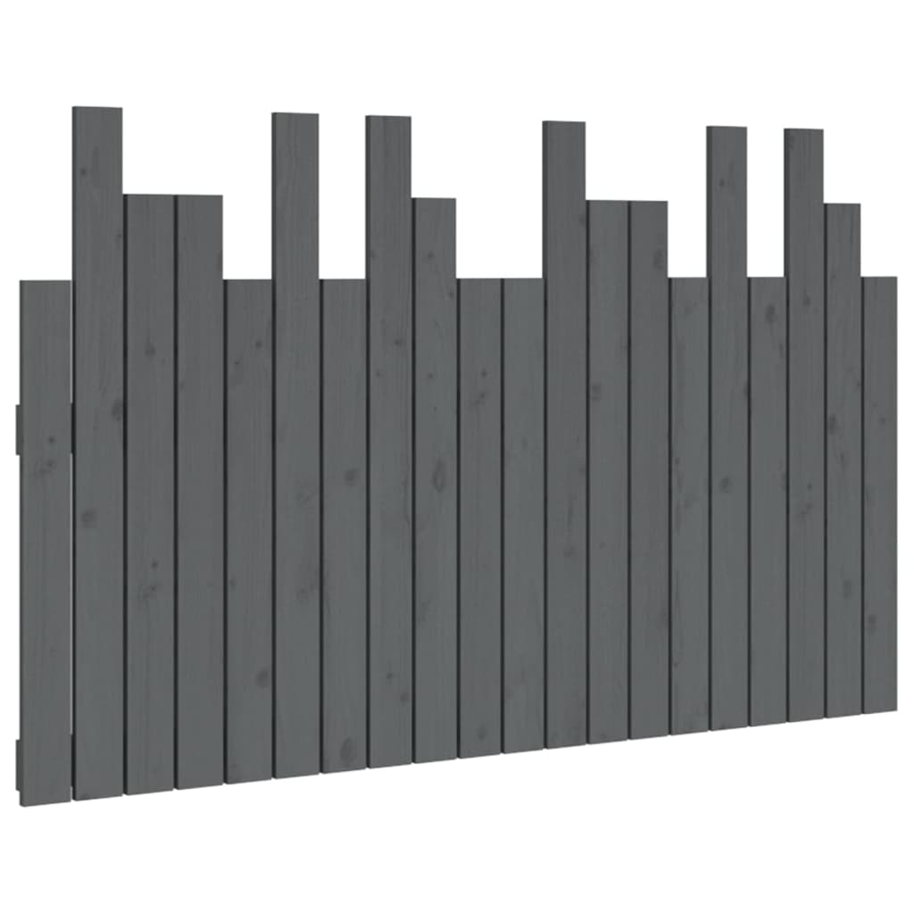 Vidaxl hoofdbord wandmontage 127,5x3x80 cm massief grenenhout grijs