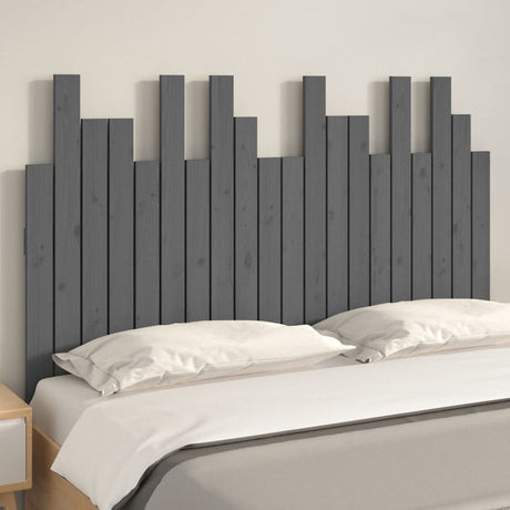 Vidaxl hoofdbord wandmontage 127,5x3x80 cm massief grenenhout grijs