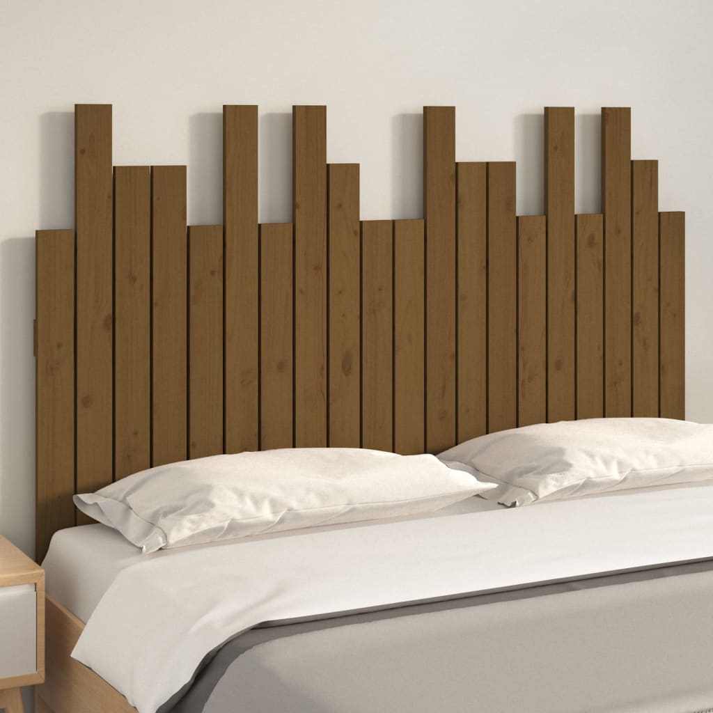 Vidaxl hoofdbord wandmontage 127,5x3x80 cm grenenhout honingbruin