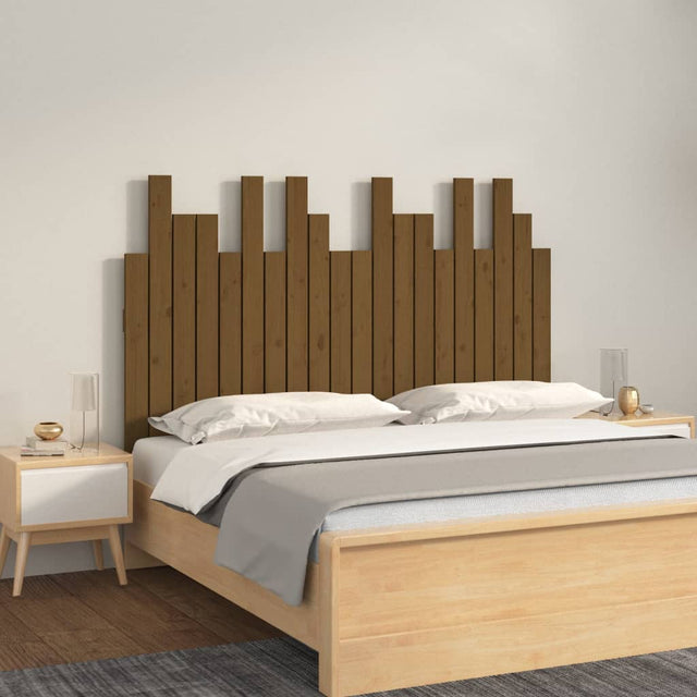 Vidaxl hoofdbord wandmontage 127,5x3x80 cm grenenhout honingbruin