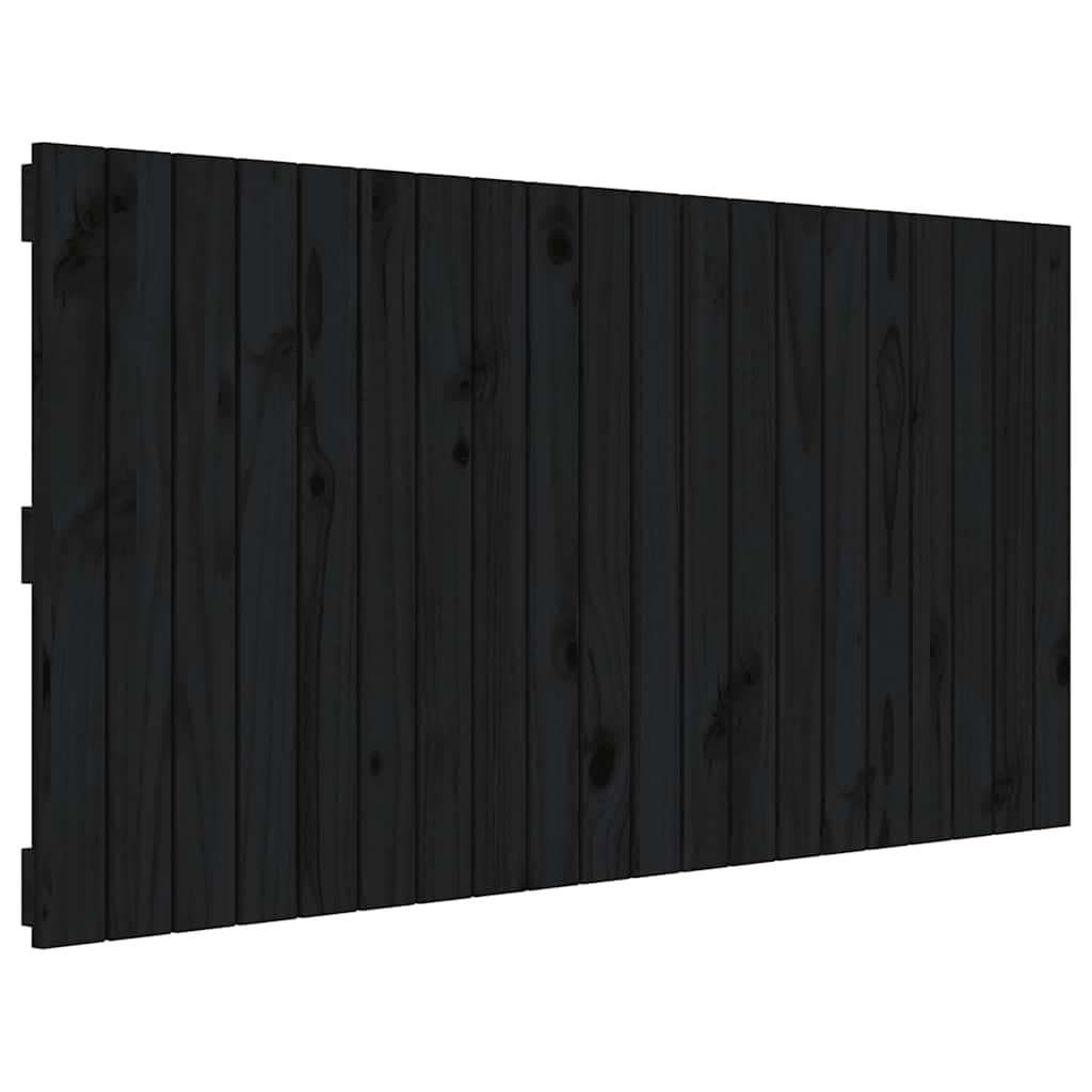 Vidaxl wandhoofdbord 127,5x3x60 cm massief grenenhout zwart