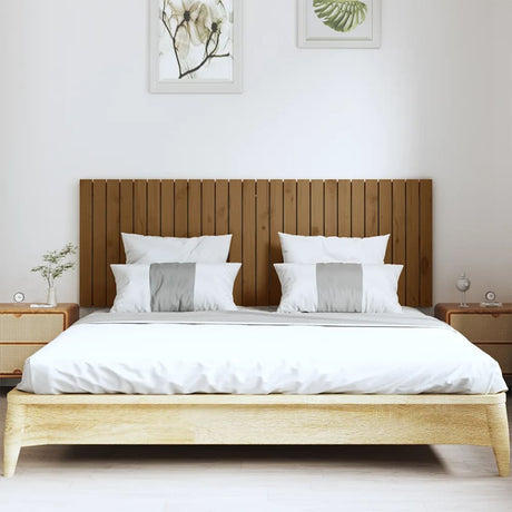 Vidaxl wandhoofdbord 166x3x60 cm massief grenenhout honingbruin