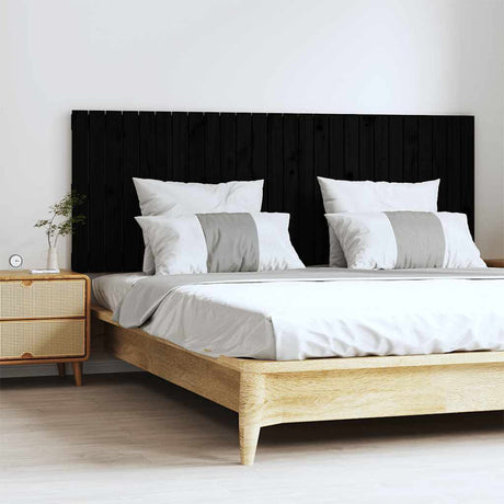 Vidaxl wandhoofdbord 166x3x60 cm massief grenenhout zwart