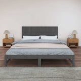 Vidaxl wandhoofdbord 185x3x60 cm massief grenenhout grijs