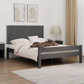 Vidaxl wandhoofdbord 140x3x60 cm massief grenenhout grijs