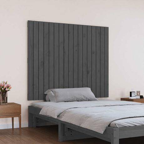 Vidaxl wandhoofdbord 108x3x90 cm massief grenenhout grijs