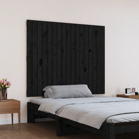 Vidaxl wandhoofdbord 108x3x90 cm massief grenenhout zwart
