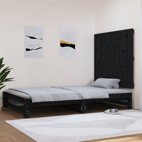 Vidaxl wandhoofdbord 108x3x90 cm massief grenenhout zwart