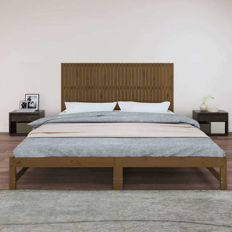 Vidaxl wandhoofdbord 204x3x90 cm massief grenenhout honingbruin