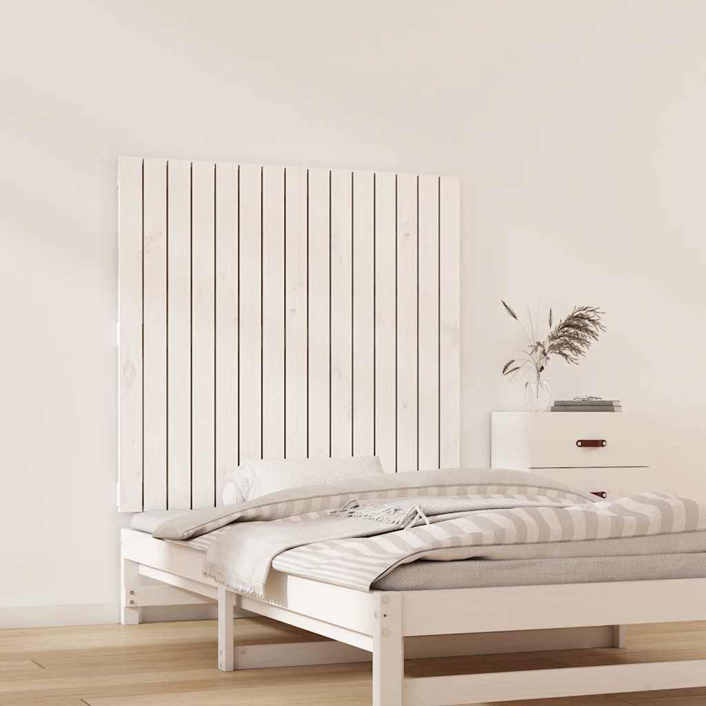 Vidaxl wandhoofdbord 95,5x3x90 cm massief grenenhout wit