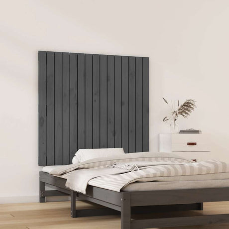Vidaxl wandhoofdbord 95,5x3x90 cm massief grenenhout grijs