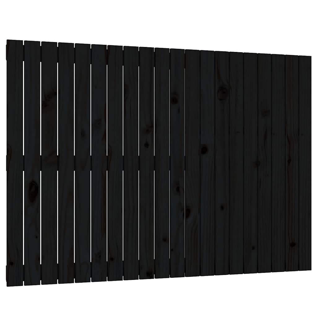 Vidaxl wandhoofdbord 127,5x3x90 cm massief grenenhout zwart