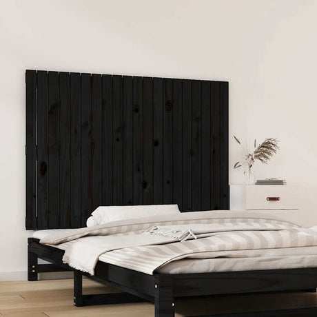 Vidaxl wandhoofdbord 127,5x3x90 cm massief grenenhout zwart