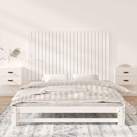 Vidaxl wandhoofdbord 147x3x90 cm massief grenenhout wit