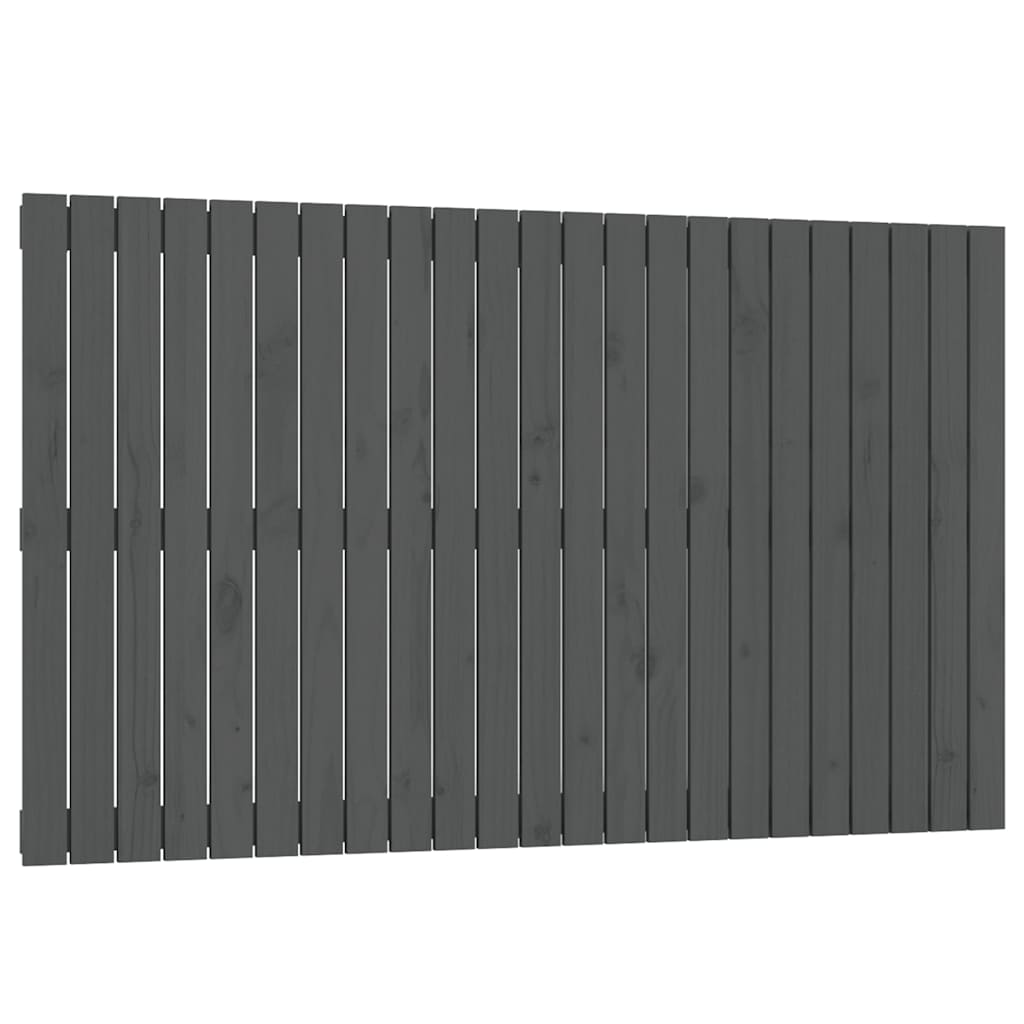 Vidaxl wandhoofdbord 147x3x90 cm massief grenenhout grijs