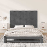 Vidaxl wandhoofdbord 147x3x90 cm massief grenenhout grijs