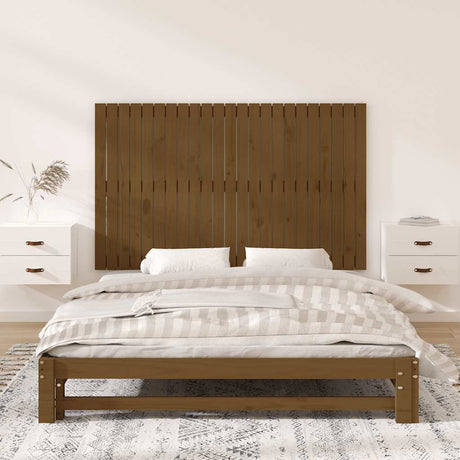 Vidaxl wandhoofdbord 147x3x90 cm massief grenenhout honingbruin