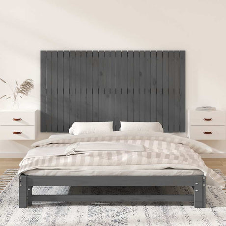 Vidaxl wandhoofdbord 159,5x3x90 cm massief grenenhout grijs