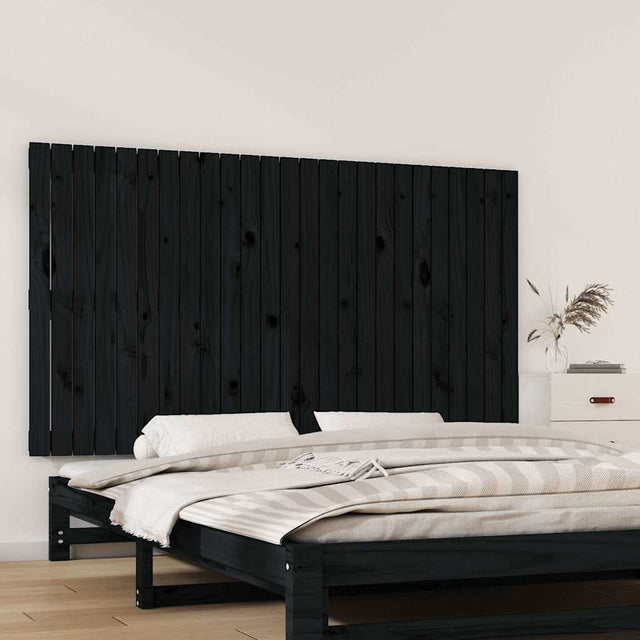 Vidaxl wandhoofdbord 159,5x3x90 cm massief grenenhout zwart