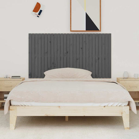 Vidaxl wandhoofdbord 166x3x90 cm massief grenenhout grijs