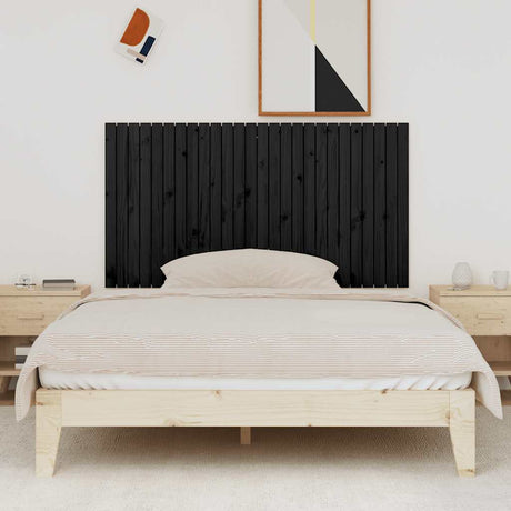 Vidaxl wandhoofdbord 166x3x90 cm massief grenenhout zwart