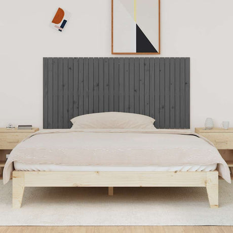 Vidaxl wandhoofdbord 185x3x90 cm massief grenenhout grijs