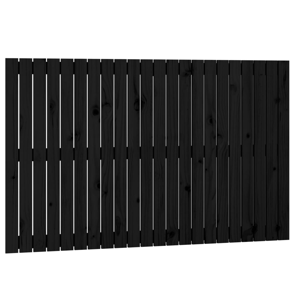 Vidaxl wandhoofdbord 140x3x90 cm massief grenenhout zwart