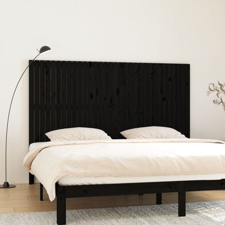 Vidaxl hoofdbord wandmontage 204x3x110 cm massief grenenhout zwart