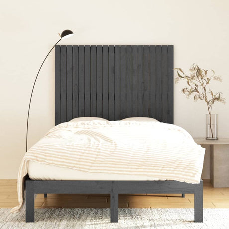 Vidaxl wandhoofdbord 127,5x3x110 cm massief grenenhout grijs